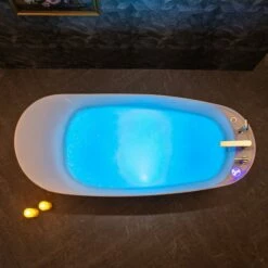 WOODBRIDGE 71" X 31-1/2" Whirlpool Water Jetted And Air Bubble Freestanding Heated Soaking Combination Bathtub With Tub Filler And LED Control Panel, BJ700+F0042CH -Woodbridgebath Shop 20230928164737VTZJNYE3 thumb 600x600