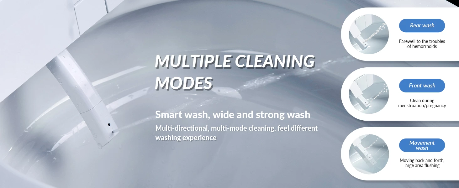 WOODBRIDGE LT610 One Piece Elongated Smart Toilet Bidet With Massage Washing, Auto Open And Close Seat And Lid, Auto Flush, Heated Seat And Integrated Multi Function Remote Control, White 22 WOODBRIDGE LT610 One Piece Elongated Smart Toilet Bidet With Massage Washing, Auto Open And Close Seat And Lid, Auto Flush, Heated Seat And Integrated Multi Function Remote Control, White - Image 20