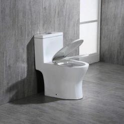 WOODBRIDGEBath T-0031 WOODBRIDGE T-0031 Short Compact Tiny One Piece Toilet With Soft Closing Seat, Small Toilet -Woodbridgebath Shop 5b73c5491469f thumb 600x600
