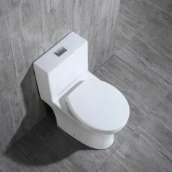 WOODBRIDGEBath T-0031 WOODBRIDGE T-0031 Short Compact Tiny One Piece Toilet With Soft Closing Seat, Small Toilet -Woodbridgebath Shop 5b73c5499e7e9 thumb 600x600