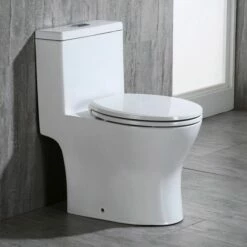 WOODBRIDGEBath T-0031 WOODBRIDGE T-0031 Short Compact Tiny One Piece Toilet With Soft Closing Seat, Small Toilet -Woodbridgebath Shop 5b73c54a9a6c6 thumb 600x600