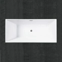 WOODBRIDGE 67" Acrylic Freestanding Bathtub Contemporary Soaking Tub With Brushed Nickel Overflow And Drain,White Tub,B0003-B/N-Drain&O -Woodbridgebath Shop 5b757fce0155d thumb 600x600