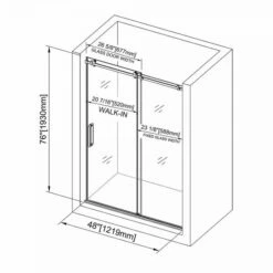 WOODBRIDGE Frameless Shower Doors 44-48" Width X 76"Height With 5/16" Inch Clear Tempered Glass In Polished Chrome Finish -Woodbridgebath Shop 5b796c85d4a27 thumb 600x600