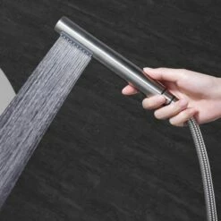 WOODBRIDGE F0002CHRD Contemporary Single Handle Floor Mount Freestanding Tub Filler Faucet With Hand Shower In Chrome Finish. -Woodbridgebath Shop 5b9a0b610e3fa thumb 600x600