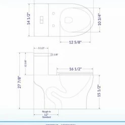 WOODBRIDGEBath T-0031 WOODBRIDGE T-0031 Short Compact Tiny One Piece Toilet With Soft Closing Seat, Small Toilet -Woodbridgebath Shop 5bb838649766c thumb 600x600