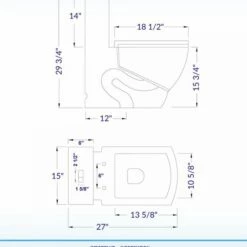 WOODBRIDGE T-0020 Dual Flush Elongated One Piece Toilet , Chair Height With Soft Closing Seat, Deluxe Square Design -Woodbridgebath Shop 5bb838d3188dc thumb 600x600