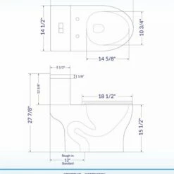WOODBRIDGE Moder Design, Elongated One Piece Toilet Dual Flush 1.0/1.6 GPF,with Soft Closing Seat, White, T-0032 -Woodbridgebath Shop 5bb8391c024cb thumb 600x600