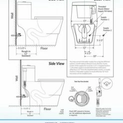WOODBRIDGEBath T-0019, Dual Flush Elongated One Piece Toilet With Soft Closing Seat, Chair Height, Water Sense, High-Efficiency, T-0019 Rectangle Button (2 -Pack) -Woodbridgebath Shop 5bb83a3176dff thumb 600x600