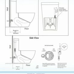 WOODBRIDGE T-0020 Dual Flush Elongated One Piece Toilet , Chair Height With Soft Closing Seat, Deluxe Square Design -Woodbridgebath Shop 5bb83b6156ece thumb 600x600