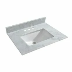 WOODBRIDGE CAVT3122-4 Vanity Top With Under Mount Bowl, 31"x22", Carra White