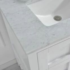 WOODBRIDGE CAVT3122-4 Vanity Top With Under Mount Bowl, 31"x22", Carra White -Woodbridgebath Shop 5c37ec7d920de thumb 600x600