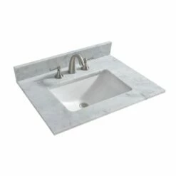 WOODBRIDGE CAVT3122-8 Vanity Top With Under Mount Bowl, 31"x22", Carra White