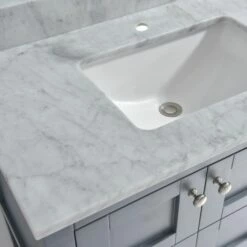 WOODBRIDGE CAVT3722-1 Vanity Top With Under Mount Bowl, 37"x22", Carra White -Woodbridgebath Shop 5c37ed401eb1c thumb 600x600
