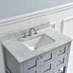 WOODBRIDGE CAVT3722-8 Vanity Top With Under Mount Bowl, 37"x22", Carra White -Woodbridgebath Shop 5c37f03e50de1 thumb 600x600