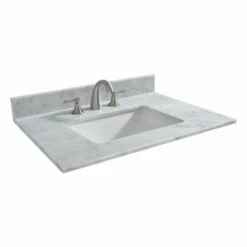 Best Seller WOODBRIDGE CAVT4322-8 Vanity Top With Under Mount Bowl, 43"x22", Carra White, Natural Stone