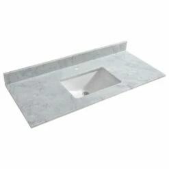 WOODBRIDGE CAVT4922-1 Vanity Top With Under Mount Bowl, 49"x22", Carra White,Natrual Stone