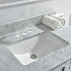 WOODBRIDGE CAVT6122D-4 Vanity Top With Under Mount Bowl, 61"X22" Double, Carra White, Natural Stone -Woodbridgebath Shop 5c3a05848efeb thumb 600x600