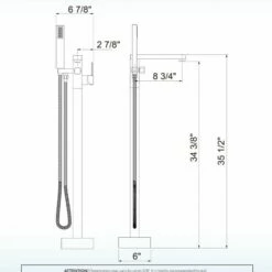 WOODBRIDGE F0004CH Contemporary Single Handle Floor Mount Freestanding Tub Filler Faucet With Hand Shower In Chrome Finish. -Woodbridgebath Shop 5cd7e77b6dd38 thumb 600x600