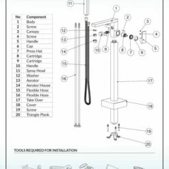 WOODBRIDGE F0004CH Contemporary Single Handle Floor Mount Freestanding Tub Filler Faucet With Hand Shower In Chrome Finish. -Woodbridgebath Shop 5cd7e7840a92f thumb 600x600