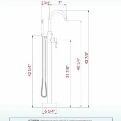 WOODBRIDGE F0002CHRD Contemporary Single Handle Floor Mount Freestanding Tub Filler Faucet With Hand Shower In Chrome Finish. -Woodbridgebath Shop 5cd81e0e2c713 thumb 600x600