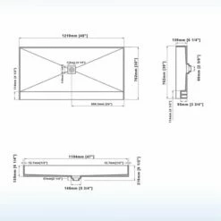WOODBRIDGE Shower Base 48"x30" With Integrated Center PVC Drain, Ready For Tile, 30 Depth By 48-Inch Width, SBR4830 Tileable, Black -Woodbridgebath Shop 5dc91ccd31bcd thumb 600x600