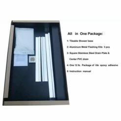 WOODBRIDGE Shower Base 48"x30" With Integrated Center PVC Drain, Ready For Tile, 30 Depth By 48-Inch Width, SBR4830 Tileable, Black -Woodbridgebath Shop 5dc91cce76b92 thumb 600x600