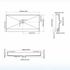 Tileable Shower Base 60"x36" With Integrated Center PVC Drain, 36-Inch Depth By 60-Inch Width , Ready For Tile , Inlcude Tile Adhesive & Flushing Kit , SBR6036 Tileable -Woodbridgebath Shop 5dcce7a5efb0a thumb 600x600