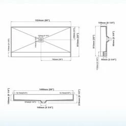 Tileable Shower Base 60"x32" With Integrated Center PVC Drain, 32-Inch Depth By 60-Inch Width , Ready For Tile , Inlcude Tile Adhesive & Flushing Kit , SBR6032 Tileable -Woodbridgebath Shop 5dcce89a9bd9e thumb 600x600