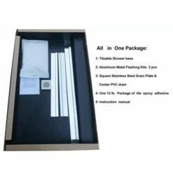 Tileable Shower Base 48"x34" With Integrated Center PVC Drain, 34-Inch Depth By 48-Inch Width , Ready For Tile , Inlcude Tile Adhesive & Flushing Kit , SBR4834 Tileable -Woodbridgebath Shop 5dccea2d7b900 thumb 600x600