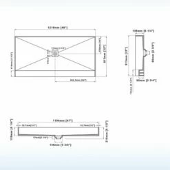 Tileable Shower Base 48"x32" With Integrated Center PVC Drain, 32-Inch Depth By 48-Inch Width , Ready For Tile , Inlcude Tile Adhesive & Flushing Kit , SBR4832 Tileable -Woodbridgebath Shop 5dcceaa830f12 thumb 600x600