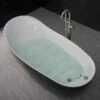 WOODBRIDGE BTS1607/B0031 67" Air Bubble Freestanding Bathtub With Chrome Overflow And Drain, BTS1607, B-0031 Black