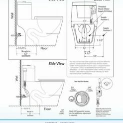 WOODBRIDGE T-0019, Dual Flush Elongated One Piece Toilet With Soft Closing Seat, Chair Height, Water Sense, High-Efficiency, T-0019 Rectangle Button -Woodbridgebath Shop 5dcd0f9ede824 thumb 600x600
