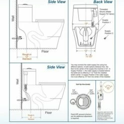 WOODBRIDGEE One Piece Toilet With Soft Closing Seat, Chair Height, 1.28 GPF Dual, Water Sensed, 1000 Gram MaP Flushing Score Toilet, B0941, Black -Woodbridgebath Shop 5dcd1286853c8 thumb 600x600