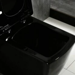 WOODBRIDGE Modern Square Design One Piece Dual Flush 1.28 GP Toilet, Chair Height With Soft Closing Seat, B0921, Black -Woodbridgebath Shop 5dce6971bb1b4 thumb 600x600