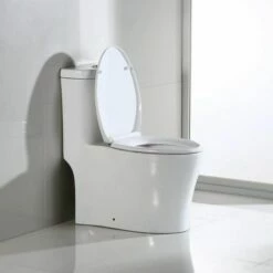 WOODBRIDGE B0933-2/T-0033L T-0033 Dual Flush Elongated One Piece Toilet With Soft Closing Seat, WHITE -Woodbridgebath Shop 5dce6acaaaf92 thumb 600x600