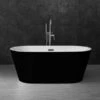 WOODBRIDGE B-1814 59" Acrylic Freestanding Bathtub Contemporary Soaking Tub With Brushed Nickel Overflow And Drain BTA1814-B,Black Tub -Woodbridgebath Shop 5dd369b37e110 thumb 600x600