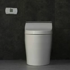 WOODBRIDGE B0960S Auto Flush, Auto Open & Auto Close, 1.28 GPF Single Flush Toilet With Intelligent Smart Bidet Seat And Wireless Remote Control, Chair Height -Woodbridgebath Shop 5ddb410f58086 thumb 600x600