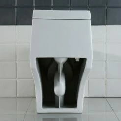 WOODBRIDGE T-0019, Dual Flush Elongated One Piece Toilet With Soft Closing Seat, Chair Height, Water Sense, High-Efficiency, T-0019 Rectangle Button -Woodbridgebath Shop 5dde29c747aa4 thumb 600x600