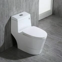 WOODBRIDGEBath T-0019, Dual Flush Elongated One Piece Toilet With Soft Closing Seat, Chair Height, Water Sense, High-Efficiency, T-0019 Rectangle Button (2 -Pack) -Woodbridgebath Shop 5ddf7096b101d thumb 600x600