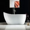 WOODBRIDGE 54" Acrylic Freestanding Bathtub Contemporary Soaking Tub With Chrome Overflow And Drain,White Tub,B0006-C-Drain&O -Woodbridgebath Shop 5e1c11c4c559d thumb 600x600