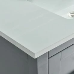 WOODBRIDGE VT4922-1000 Solid Surface Vanity Top With With Intergrated Sink And 3 Faucet Holes For 4-Inch Centerset Faucet, 49" X 22", White -Woodbridgebath Shop 5e4fa141c0d19 thumb 600x600