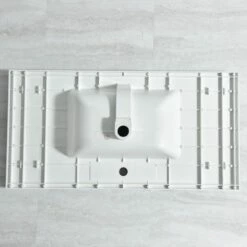 WOODBRIDGE VT4922-1000 Solid Surface Vanity Top With With Intergrated Sink And 3 Faucet Holes For 4-Inch Centerset Faucet, 49" X 22", White -Woodbridgebath Shop 5e4fa14632670 thumb 600x600