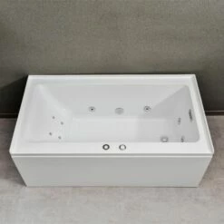 WOODBRIDGE 60" Whirlpool Water Jetted Alcove Tub With Right Hand Drain, B0036R -Woodbridgebath Shop 5ebb575798310 thumb 600x600