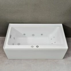 WOODBRIDGE 60" Whirlpool Water Jetted Alcove Tub With Left Hand Drain, B0037L -Woodbridgebath Shop 5ebb5873a0077 thumb 600x600