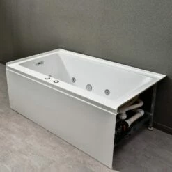 WOODBRIDGE 60" Whirlpool Water Jetted Alcove Tub With Left Hand Drain, B0037L -Woodbridgebath Shop 5ebb58749973c thumb 600x600
