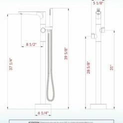 WOODBRIDGE F0013CH Contemporary Single Handle Floor Mount Freestanding Tub Filler Faucet With Hand Shower In Chrome Finish. -Woodbridgebath Shop 5ef057cda115e thumb 600x600