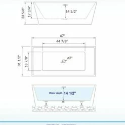 WOODBRIDGE 67" Acrylic Freestanding Bathtub Contemporary Soaking Tub With Brushed Nickel Overflow And Drain,White Tub,B0003-B/N-Drain&O -Woodbridgebath Shop 5f3e19f585b81 thumb 600x600