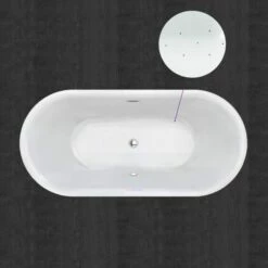 WOODBRIDGE 67" Contemporary Freestanding Acrylic Air Bubble Soaking Bathtub With Chrome Overflow And Drain B0101-C -Woodbridgebath Shop 5f62c9041244b thumb 600x600