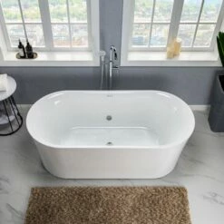 WOODBRIDGE 67" Contemporary Freestanding Acrylic Air Bubble Soaking Bathtub With Chrome Overflow And Drain B0101-C -Woodbridgebath Shop 5f62c9046f97b thumb 600x600