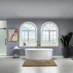 WOODBRIDGE 67" Contemporary Freestanding Acrylic Air Bubble Soaking Bathtub With Chrome Overflow And Drain B0101-C -Woodbridgebath Shop 5f62c904ccf9f thumb 600x600
